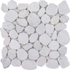 See Tesoro - Beach Stones Collection - Sliced Pebble Mosaic - White
