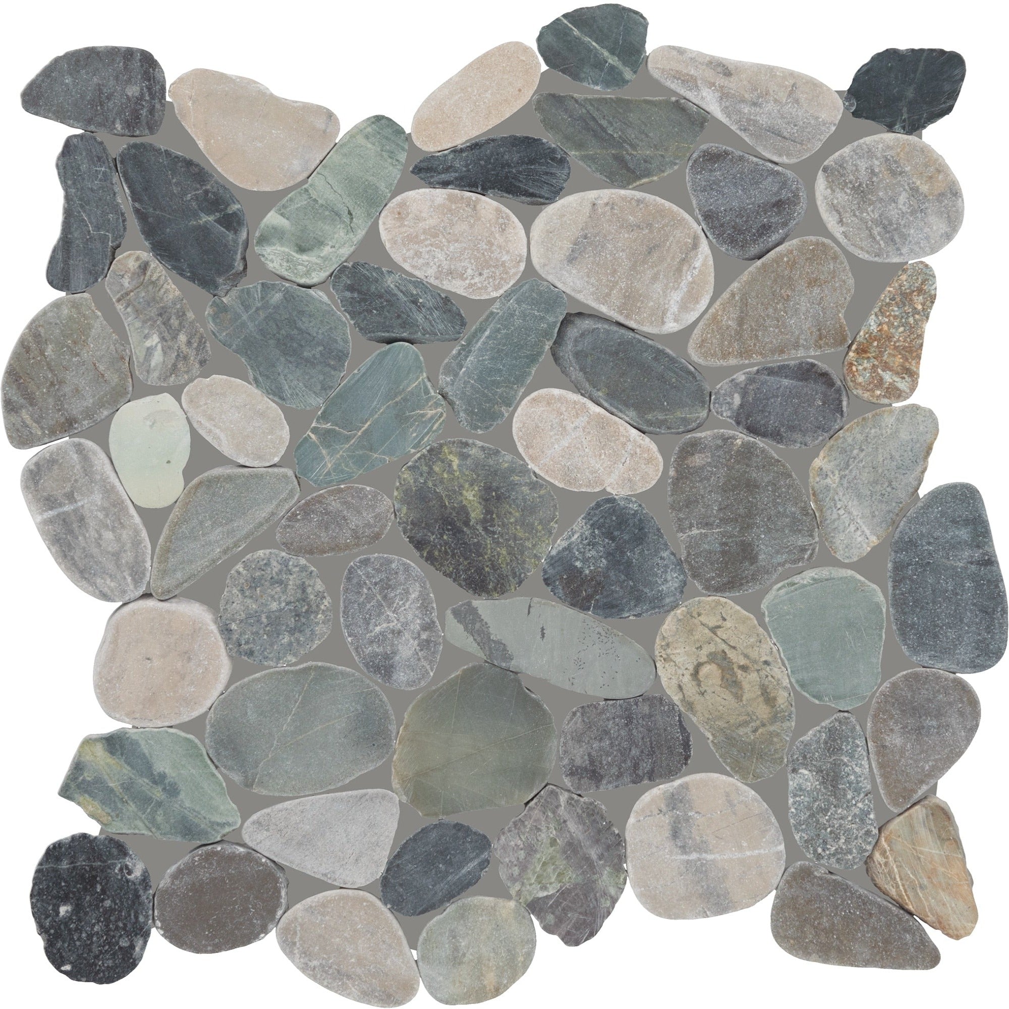 Daltile - Pebble Oasis Natural Stone Mosaic - Flat Pebble - Coastal