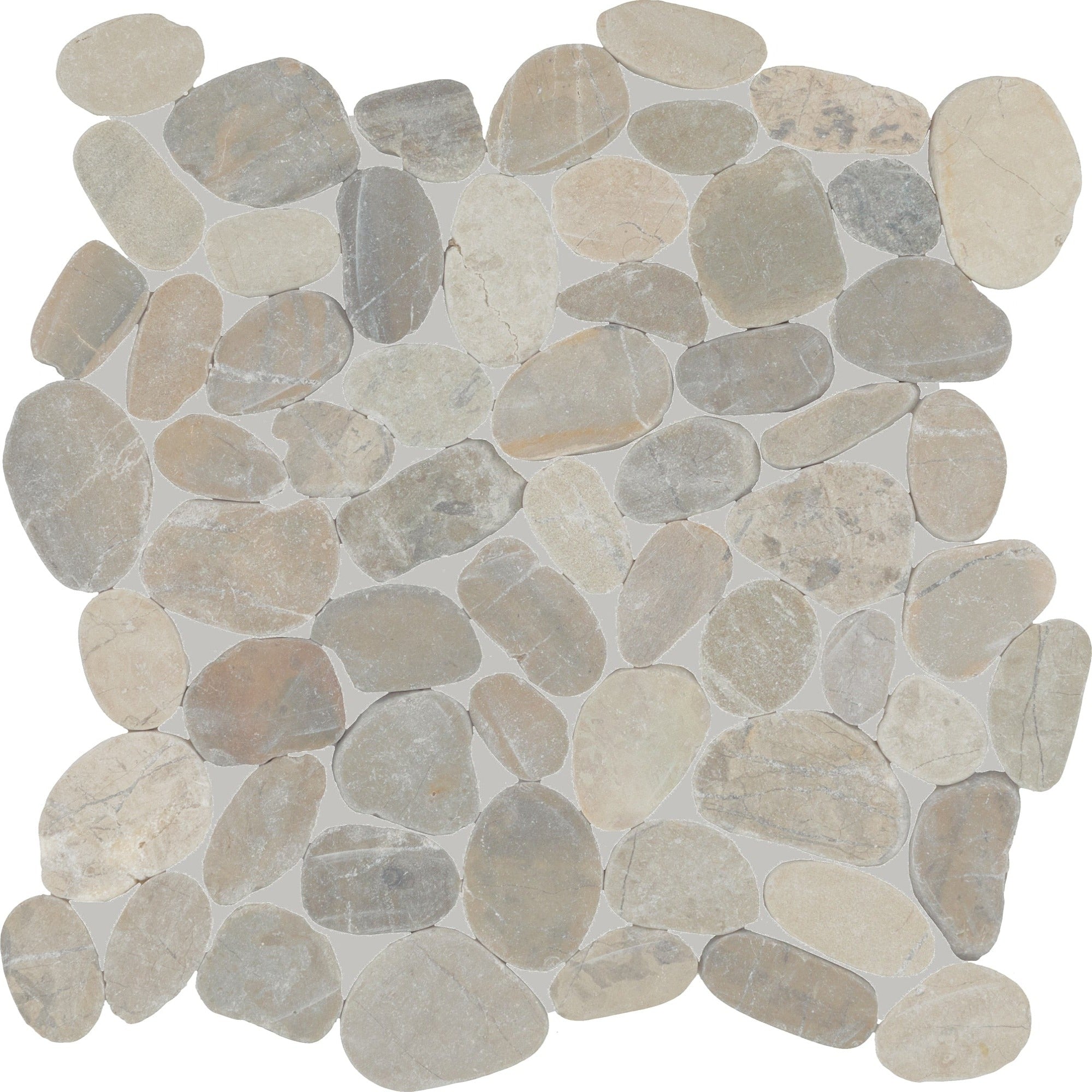 Daltile - Pebble Oasis Natural Stone Mosaic - Flat Pebble - Coal