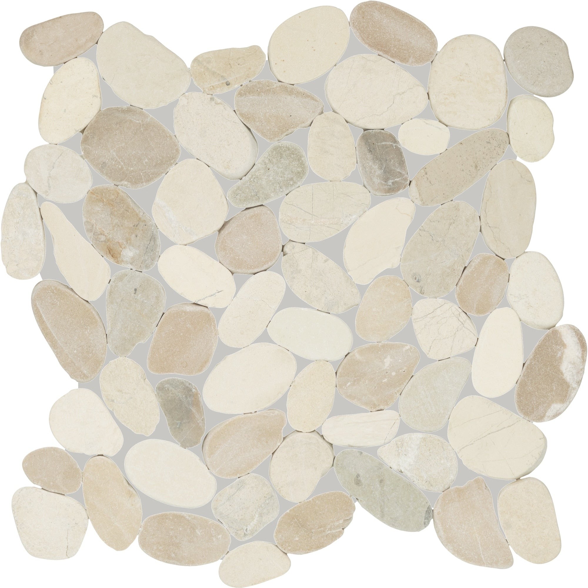 Daltile - Pebble Oasis Natural Stone Mosaic - Flat Pebble - Seashell