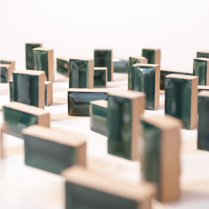 WOW - 3D Bars Collection - 5 in. x 10 in. Bevel Glossy Ceramic Wall Tile - Emerald 2