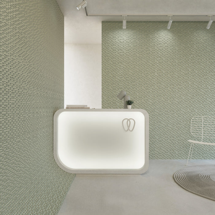 WOW - 3D Bars Collection - 5 in. x 10 in. Diamond Glossy Ceramic Wall Tile - Jade Installed 2