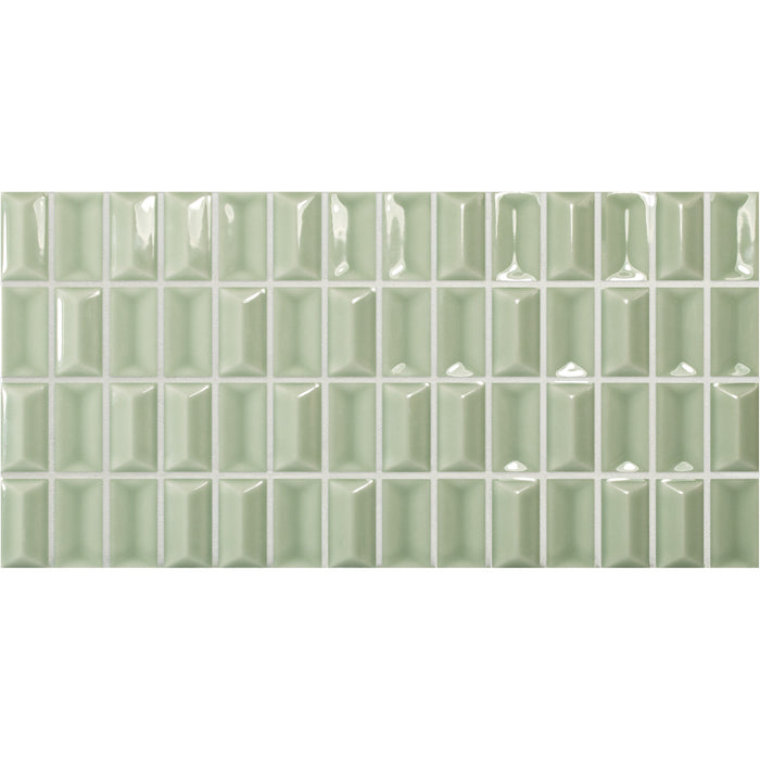 WOW - 3D Bars Collection - 5 in. x 10 in. Diamond Glossy Ceramic Wall Tile - Jade