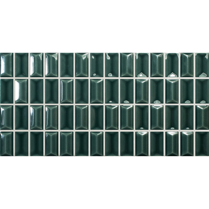 WOW - 3D Bars Collection - 5 in. x 10 in. Diamond Glossy Ceramic Wall Tile - Emerald