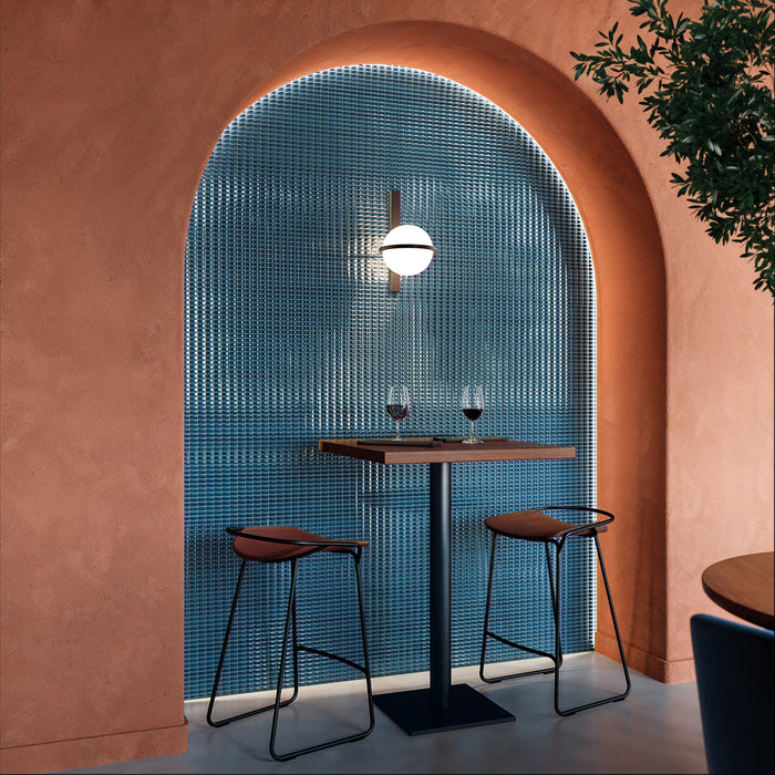 WOW - 3D Bars Collection - 5 in. x 10 in. Bevel Glossy Ceramic Wall Tile - Sapphire Installed