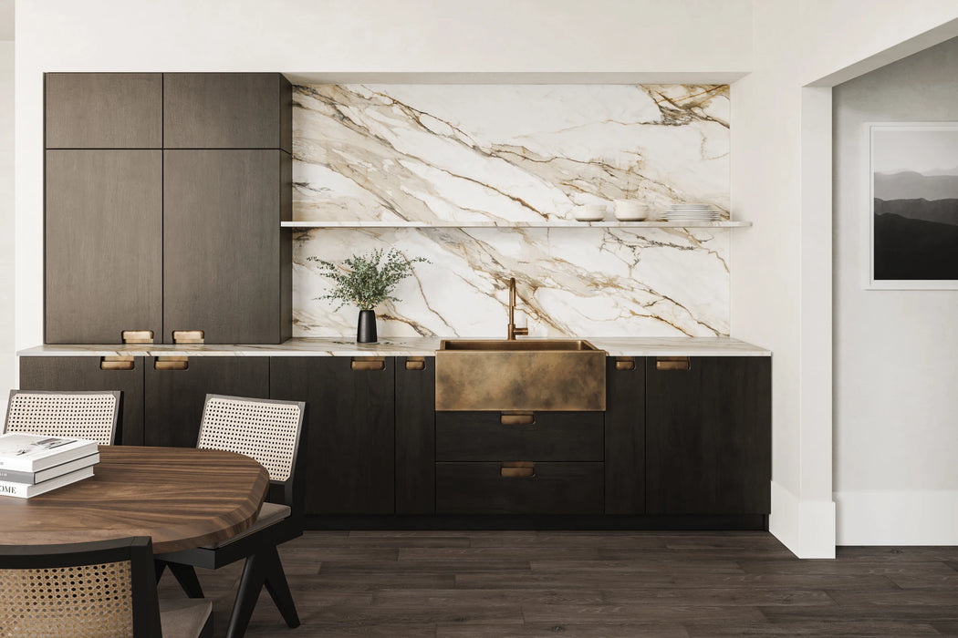 Bedrosians - Titus 2.0 - 6 in. x 36 in. Matte Porcelain Tile - Noce Installed
