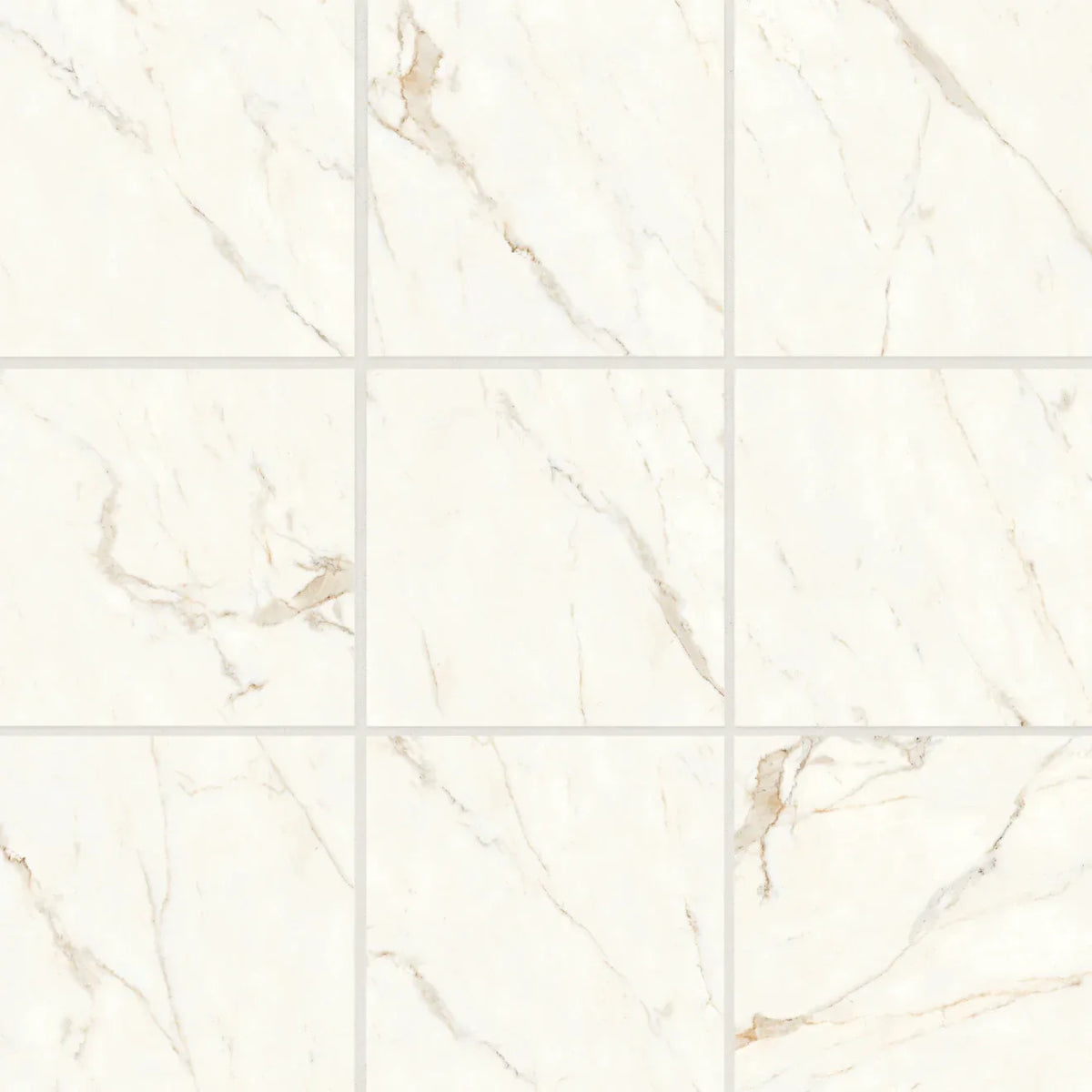 Bedrosians - Magnifica Encore - 4&quot; x 4&quot; Porcelain Mosaic - Calacatta Oro Polished