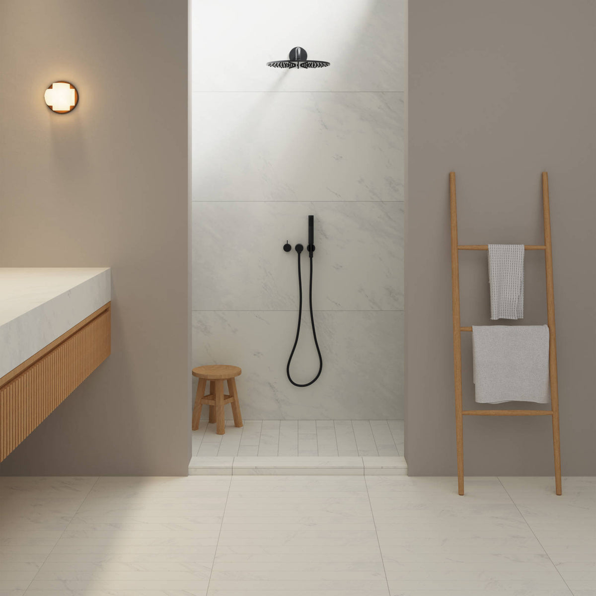 Bedrosians - Magnifica Era - 24&quot; x 48&quot; Glazed Porcelain Tile - Calacatta Super White Honed Installed