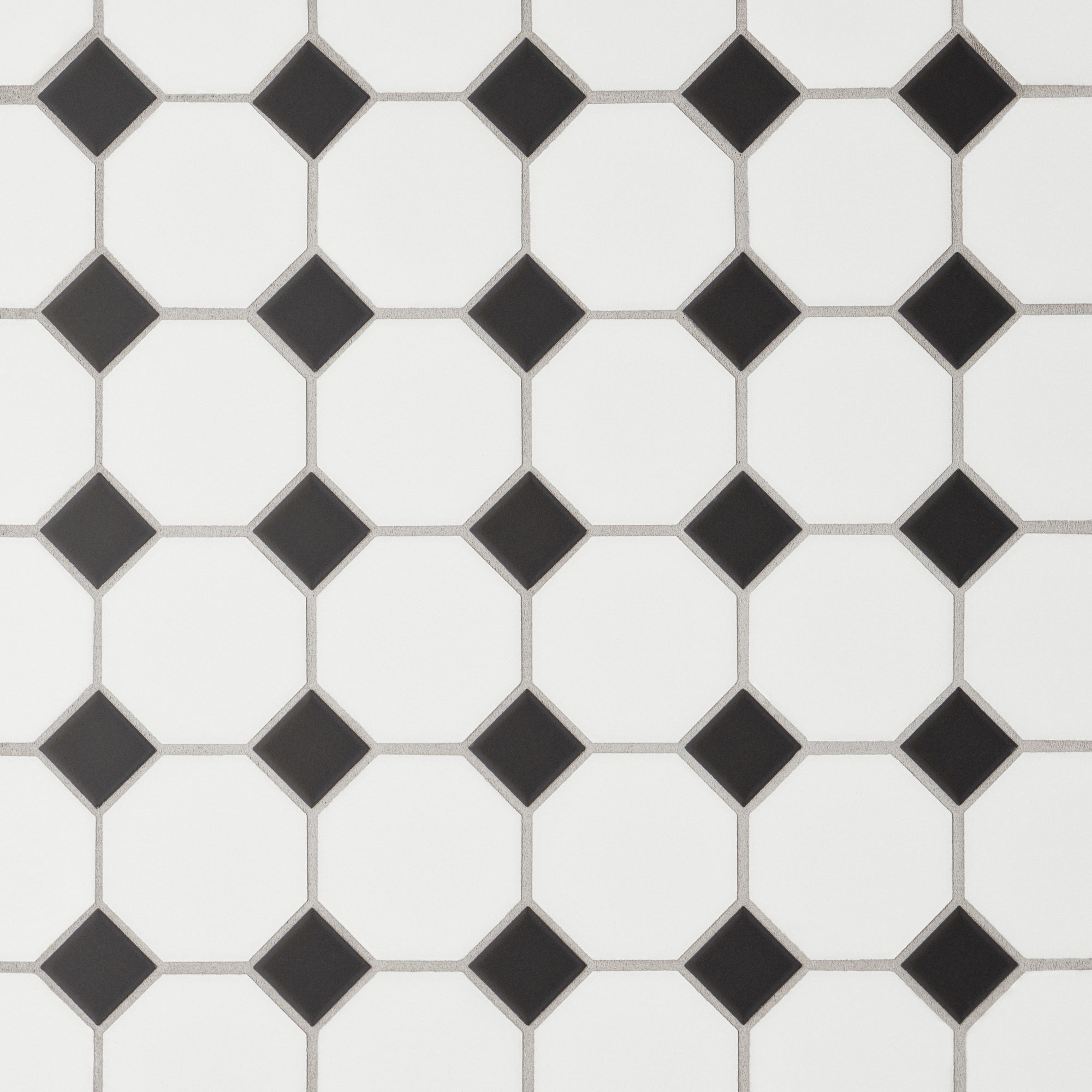 Bedrosians - Le Cafe 2" x 2" Octagon Matte Porcelain Mosaic - Black/White