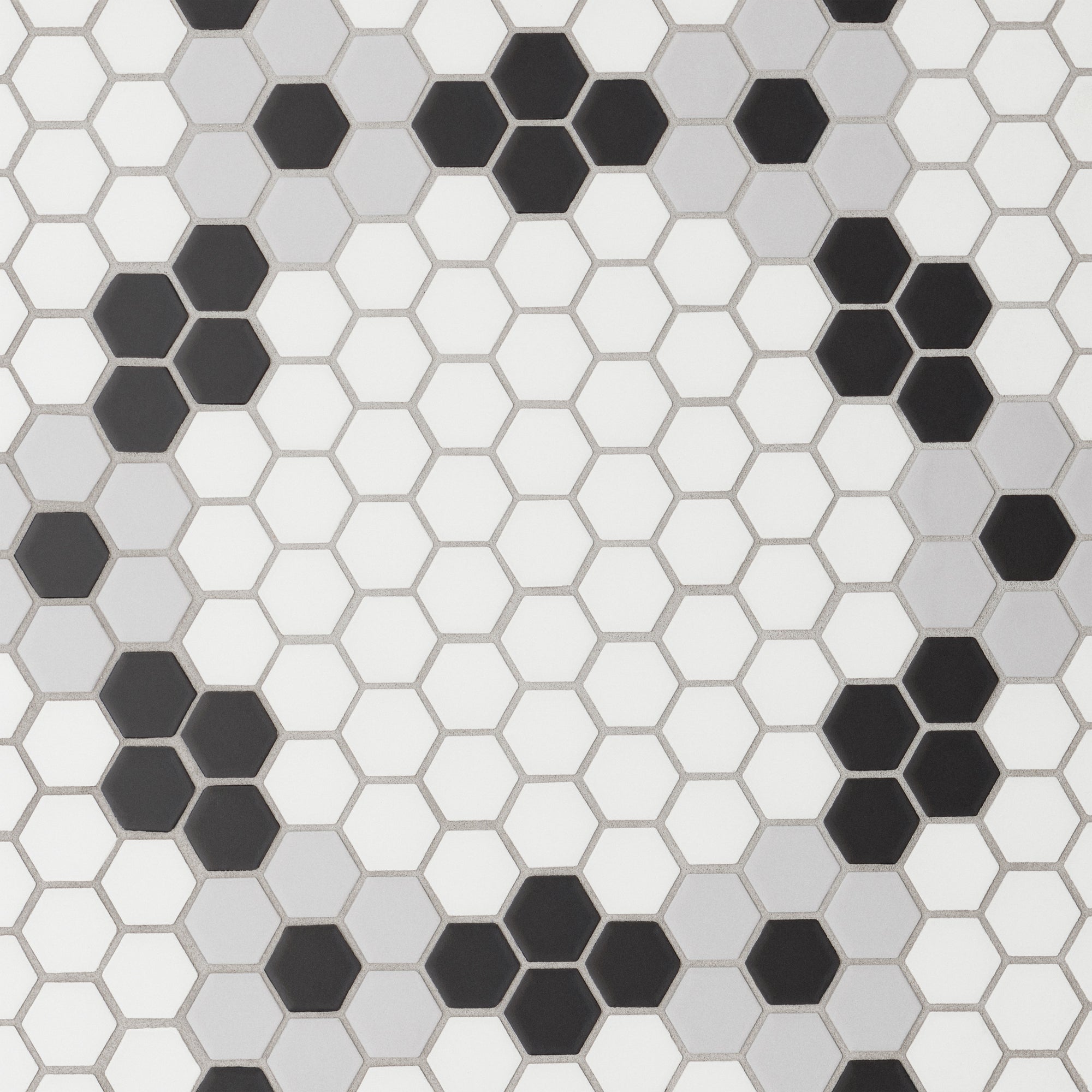 Bedrosians - Le Cafe 1" x 1" Hexagon Porcelain Mosaic - Deco Design 5