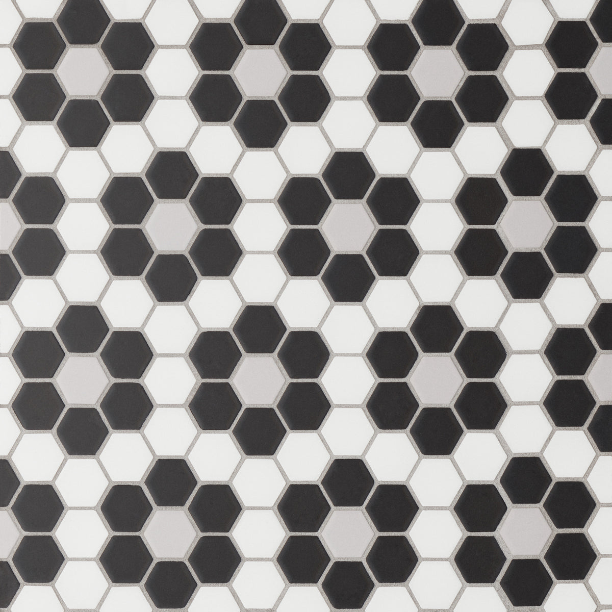 Bedrosians - Le Cafe 1&quot; x 1&quot; Hexagon Porcelain Mosaic - Deco Design 6