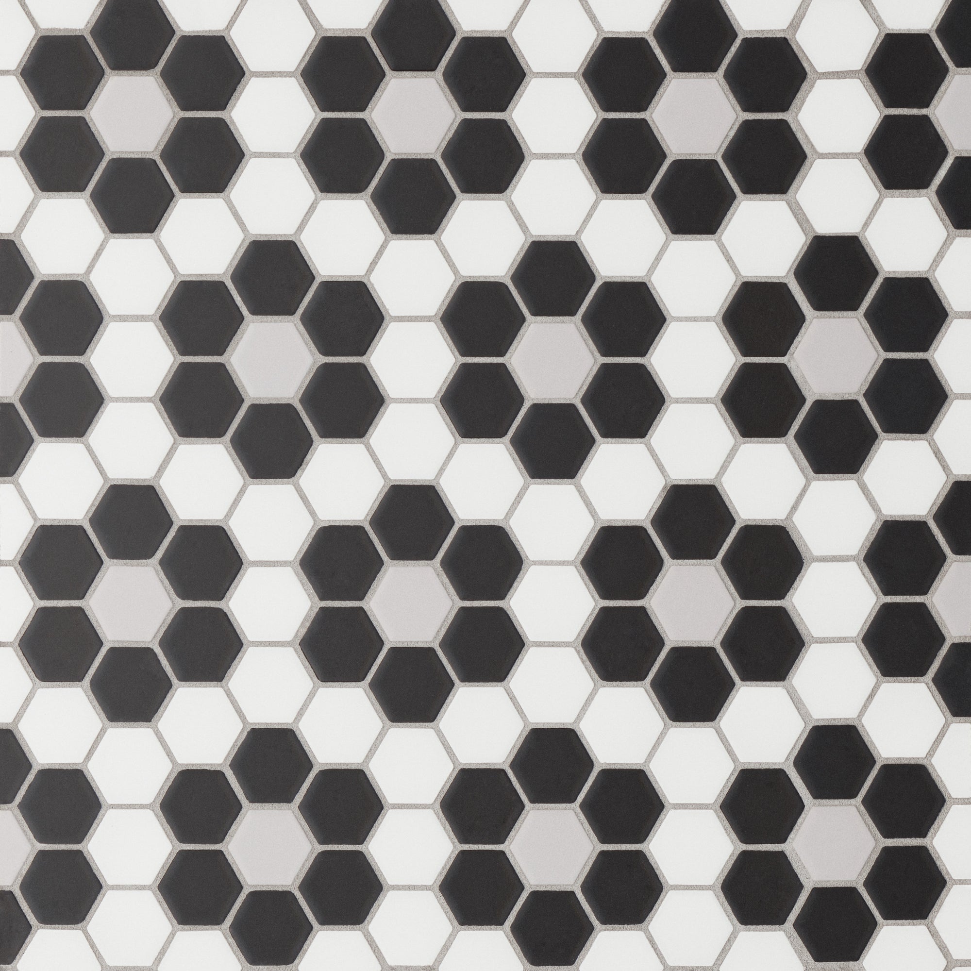 Bedrosians - Le Cafe 1" x 1" Hexagon Porcelain Mosaic - Deco Design 6