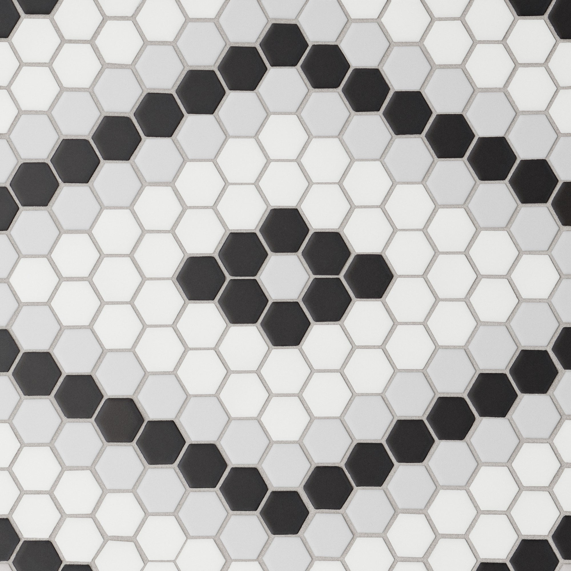 Bedrosians - Le Cafe 1" x 1" Hexagon Porcelain Mosaic - Deco Design 7
