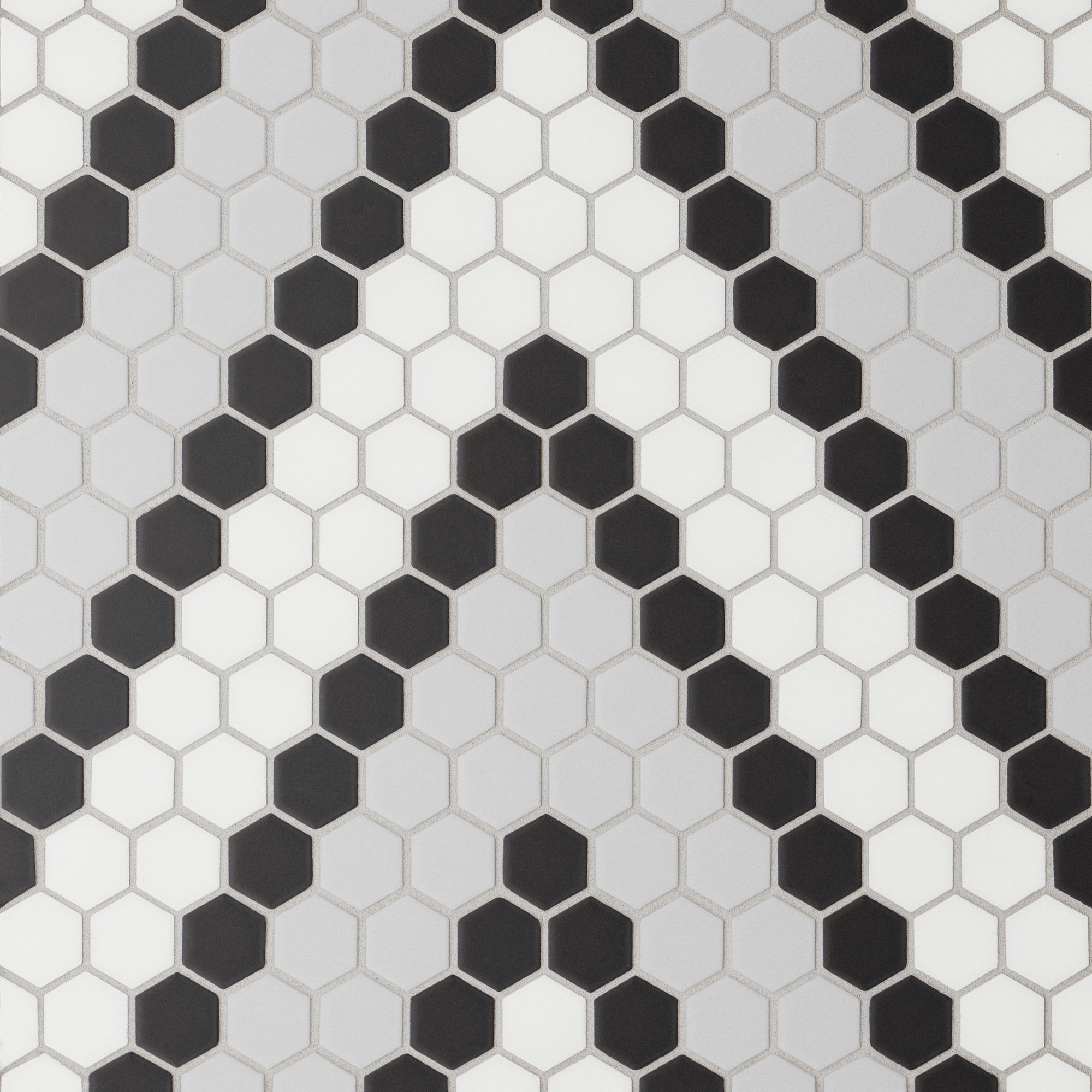 Bedrosians - Le Cafe 1" x 1" Hexagon Porcelain Mosaic - Deco Design 8