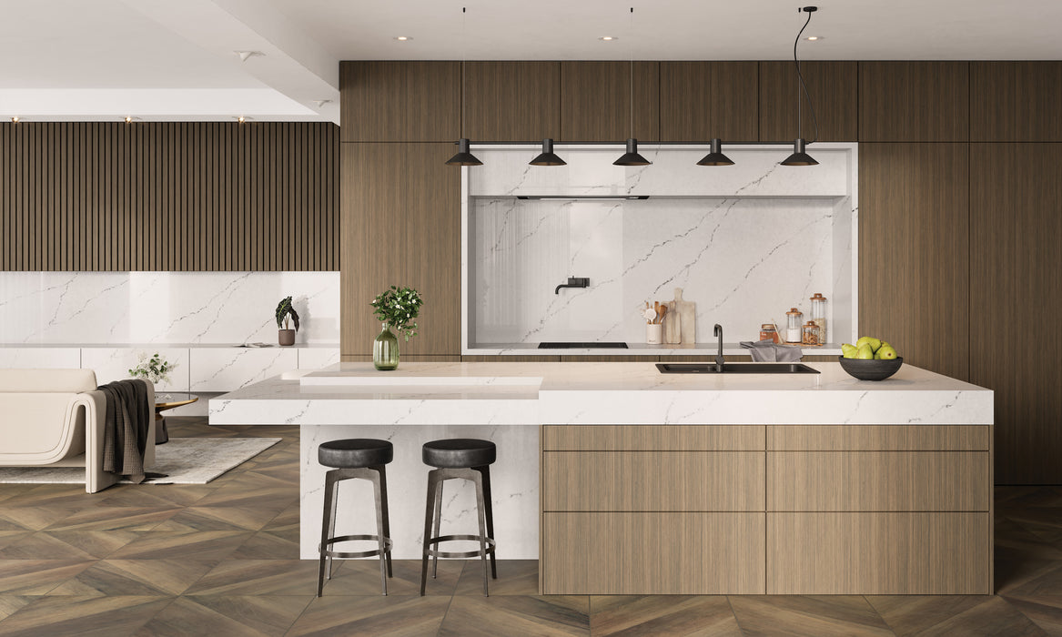 Bedrosians - Antique 24 in. x 24 in. Wood Look Matte Porcelain Tile - Wenge Installed