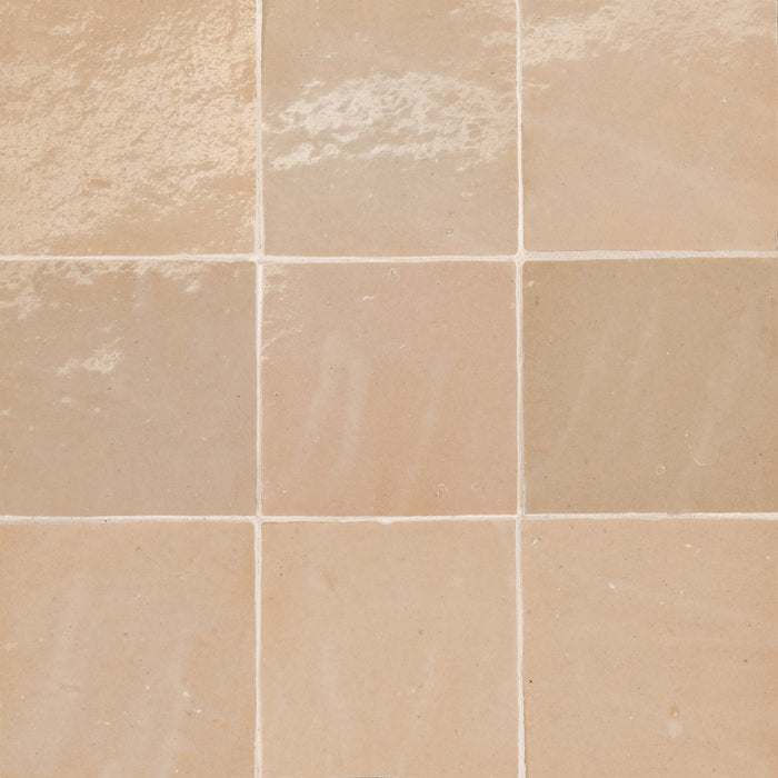 Bedrosians - Zagora - 4" x 4" Glossy Zellige Field Tile - Ivoire