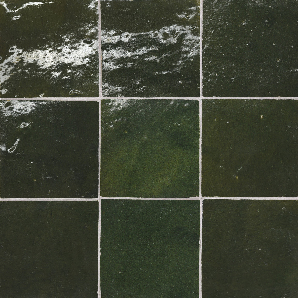 Bedrosians - Zagora - 4&quot; x 4&quot; Glossy Zellige Field Tile - Vert Mousse