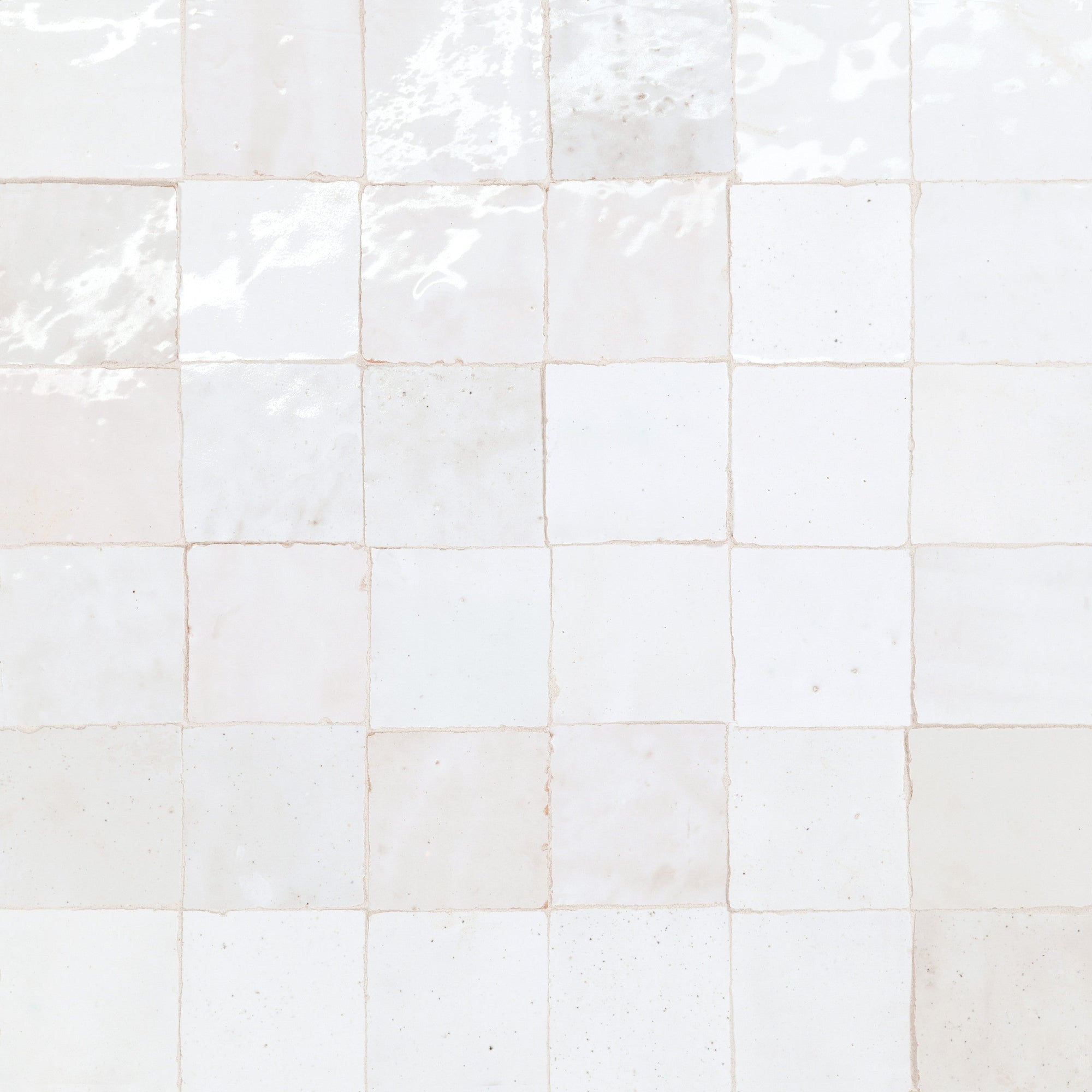 Bedrosians - Zagora - 2" x 2" Glossy Zellige Mosaic - Neige Blanc