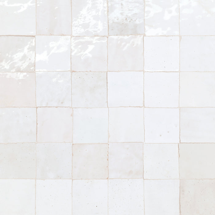 Bedrosians - Zagora - 2" x 2" Glossy Zellige Mosaic - Neige Blanc