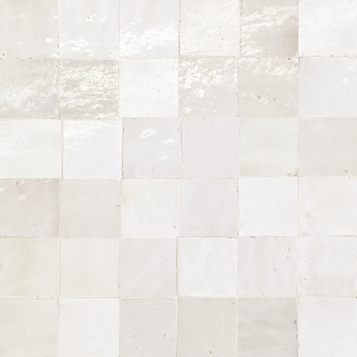 Bedrosians - Zagora - 2&quot; x 2&quot; Glossy Zellige Mosaic - Blanc