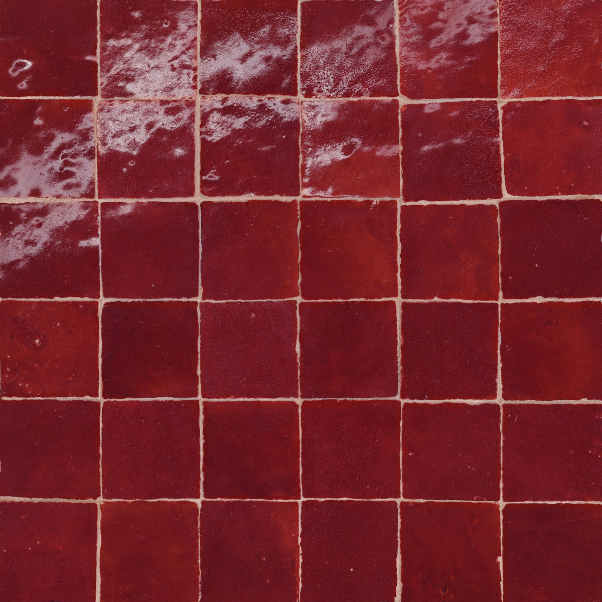 Bedrosians - Zagora - 2&quot; x 2&quot; Glossy Zellige Mosaic - Rouge