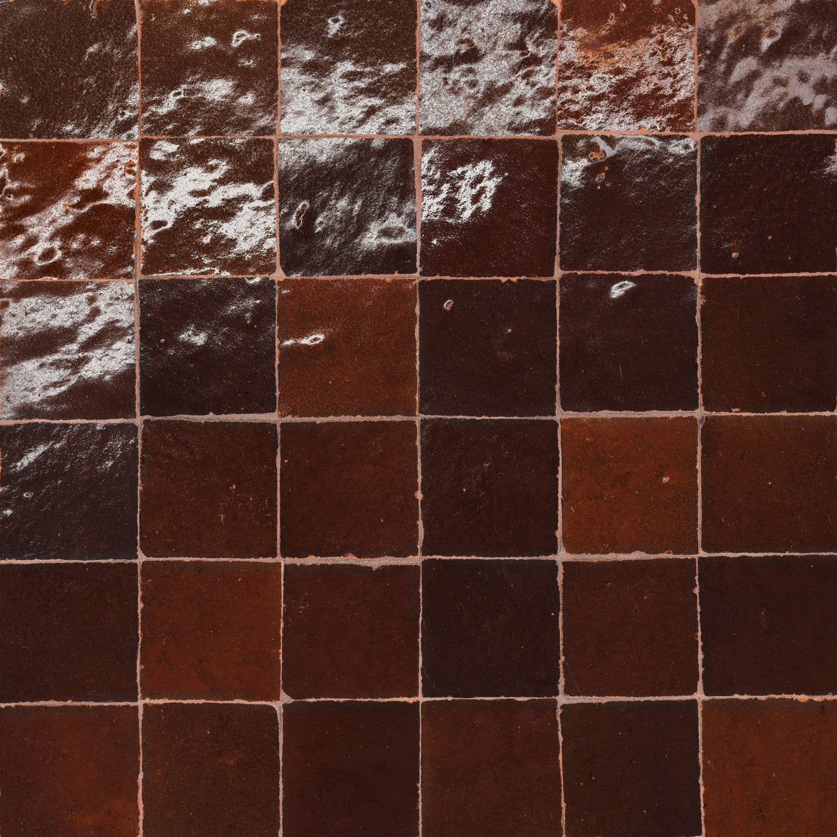 Bedrosians - Zagora - 2&quot; x 2&quot; Glossy Zellige Mosaic - Maroon