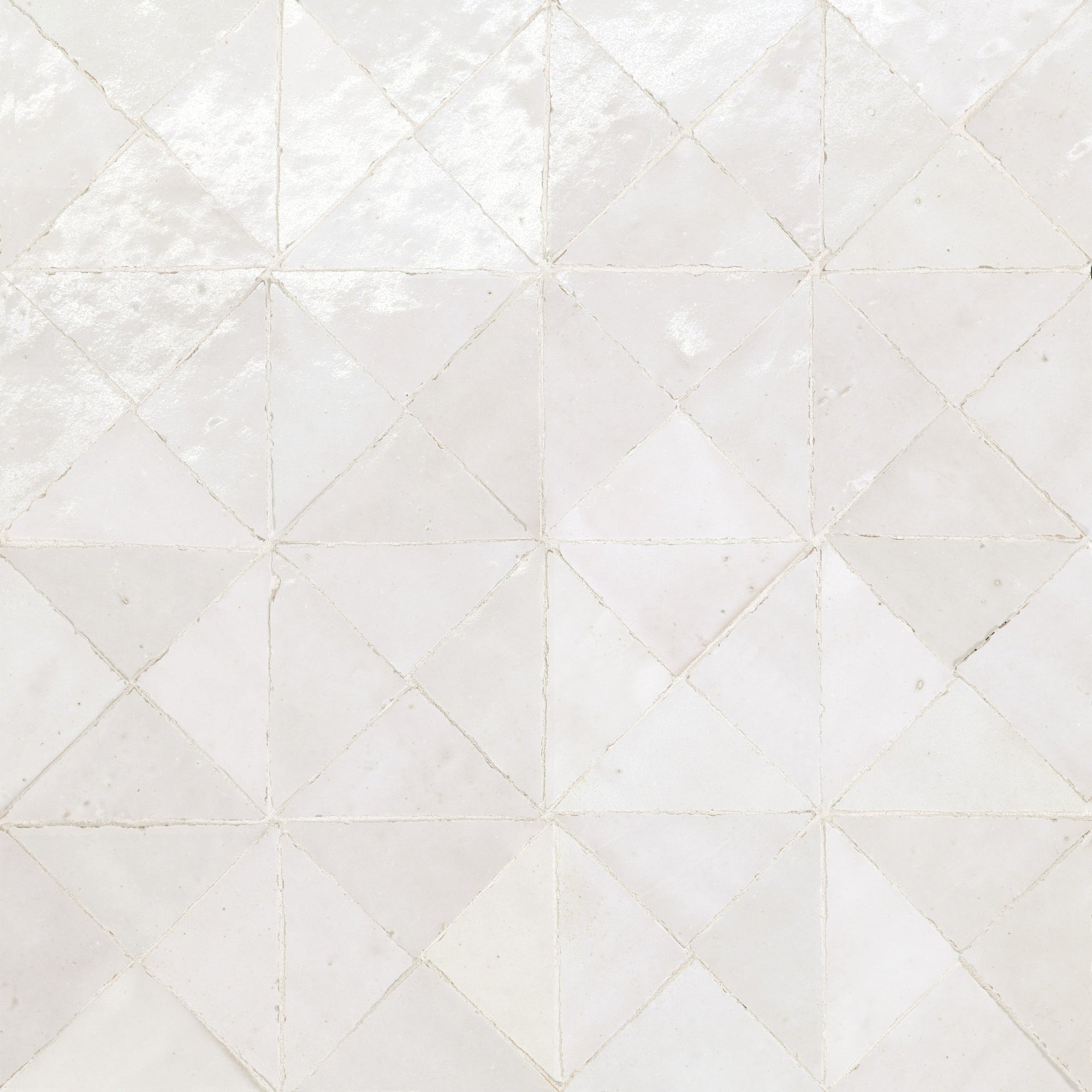 Bedrosians - Zagora - 12" x 12" Glossy Zellige Triangle Mosaic - Blanc