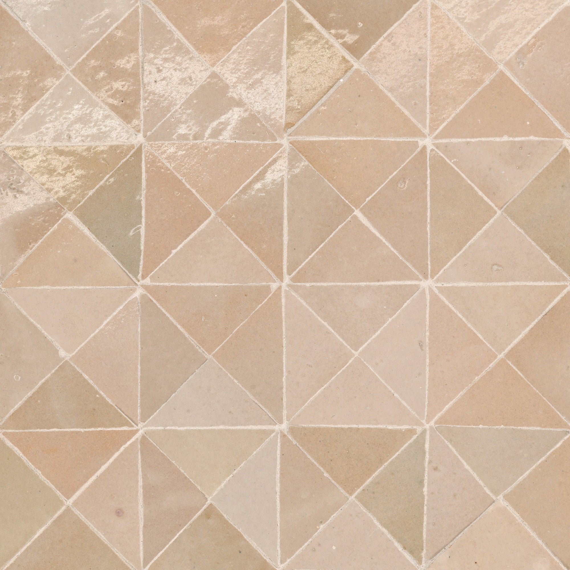 Bedrosians - Zagora - 12" x 12" Glossy Zellige Triangle Mosaic - Ivoire