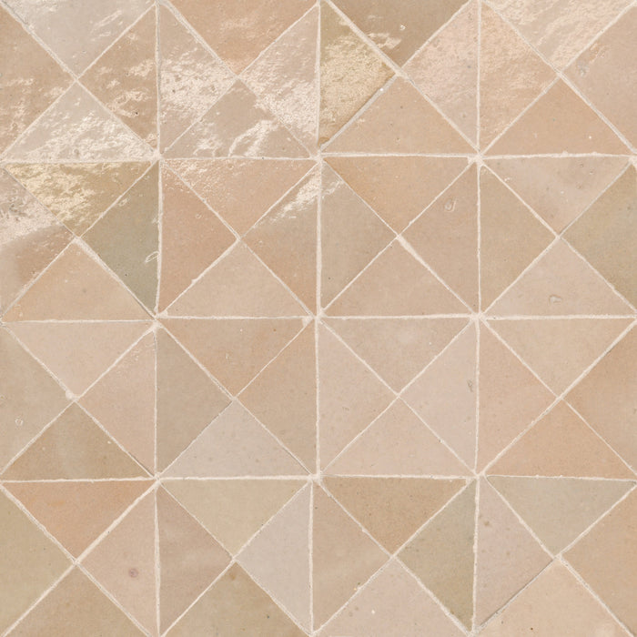 Bedrosians - Zagora - 12" x 12" Glossy Zellige Triangle Mosaic - Ivoire