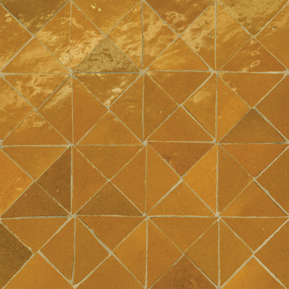 Bedrosians - Zagora - 12&quot; x 12&quot; Glossy Zellige Triangle Mosaic - Caramel