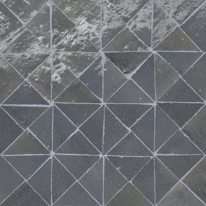 Bedrosians - Zagora - 12" x 12" Glossy Zellige Triangle Mosaic - Charcoal