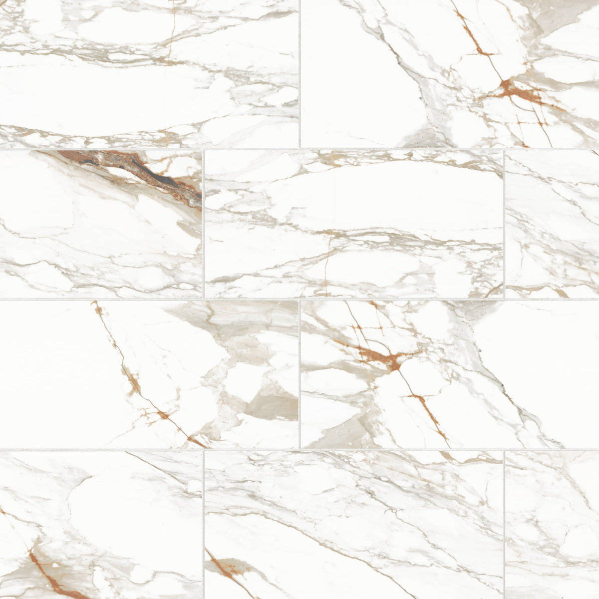 Bedrosians - Prati 12&quot; x 24&quot; Polished Porcelain Field Tile - Calacatta Macchia Vecchia