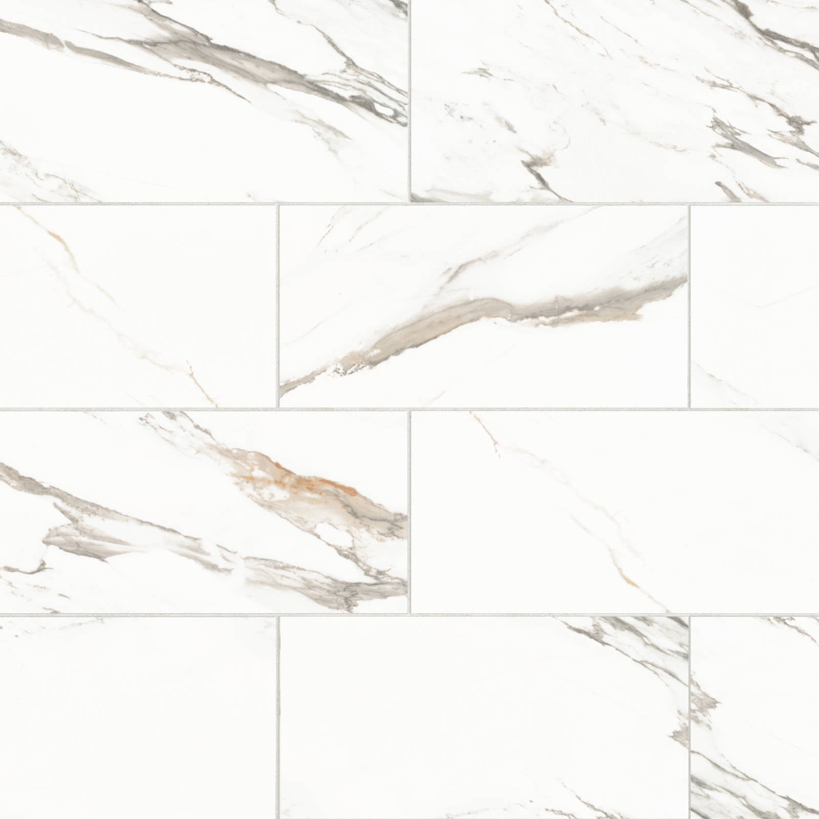 Bedrosians - Prati 12" x 24" Polished Porcelain Field Tile - Calacatta Borghini Warm