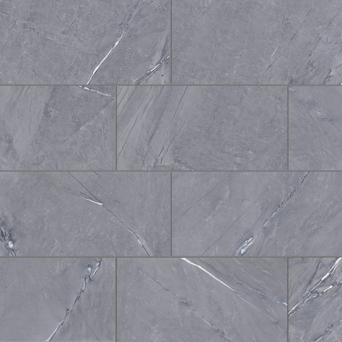 Bedrosians - Prati 12" x 24" Honed Porcelain Field Tile - Breccia Grey