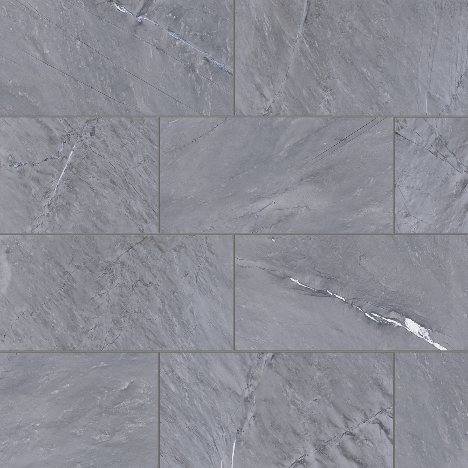 Bedrosians - Prati 12" x 24" Polished Porcelain Field Tile - Breccia Grey