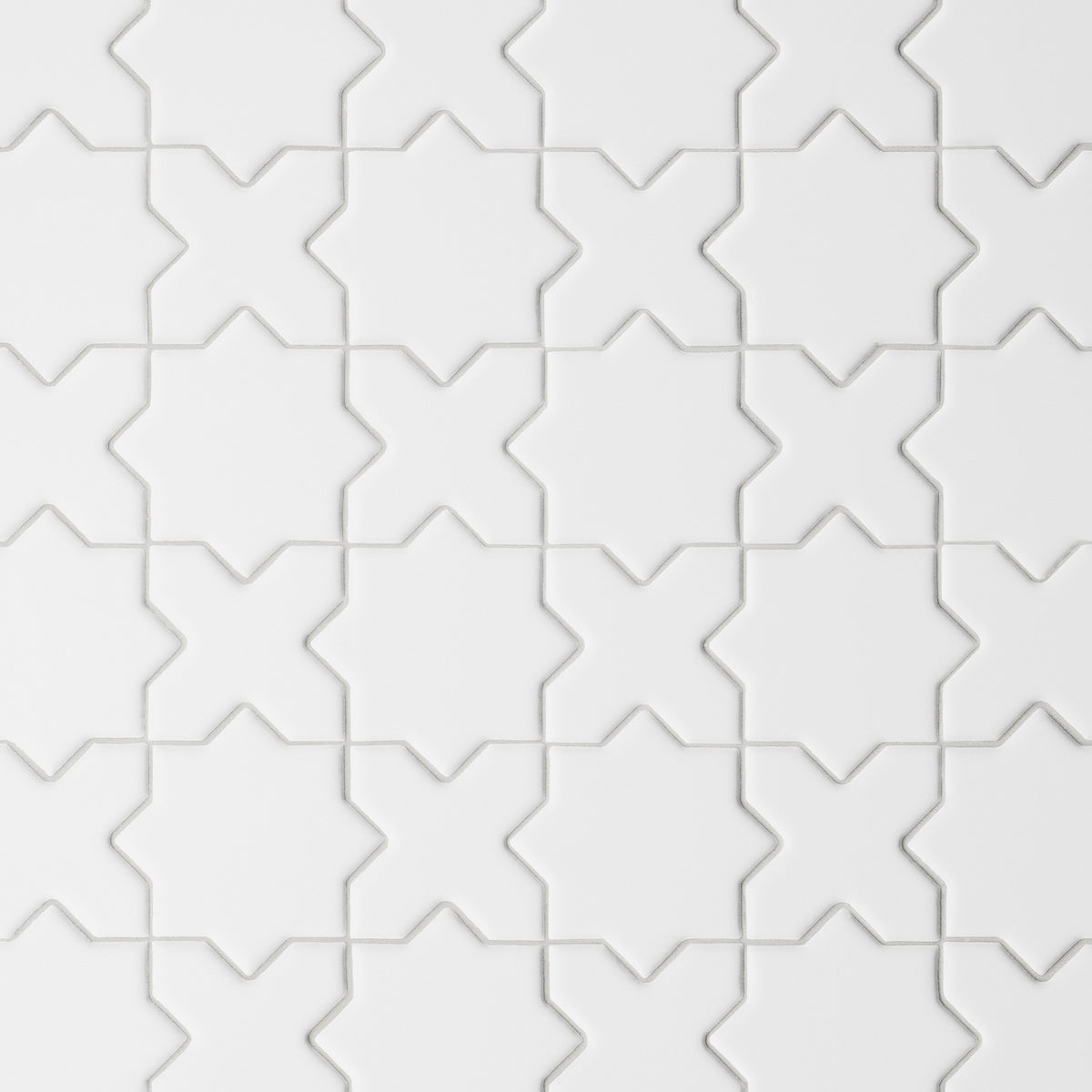Bedrosians - Le Cafe 2&quot; x 2&quot; Cross and Star Matte Porcelain Mosaic - White