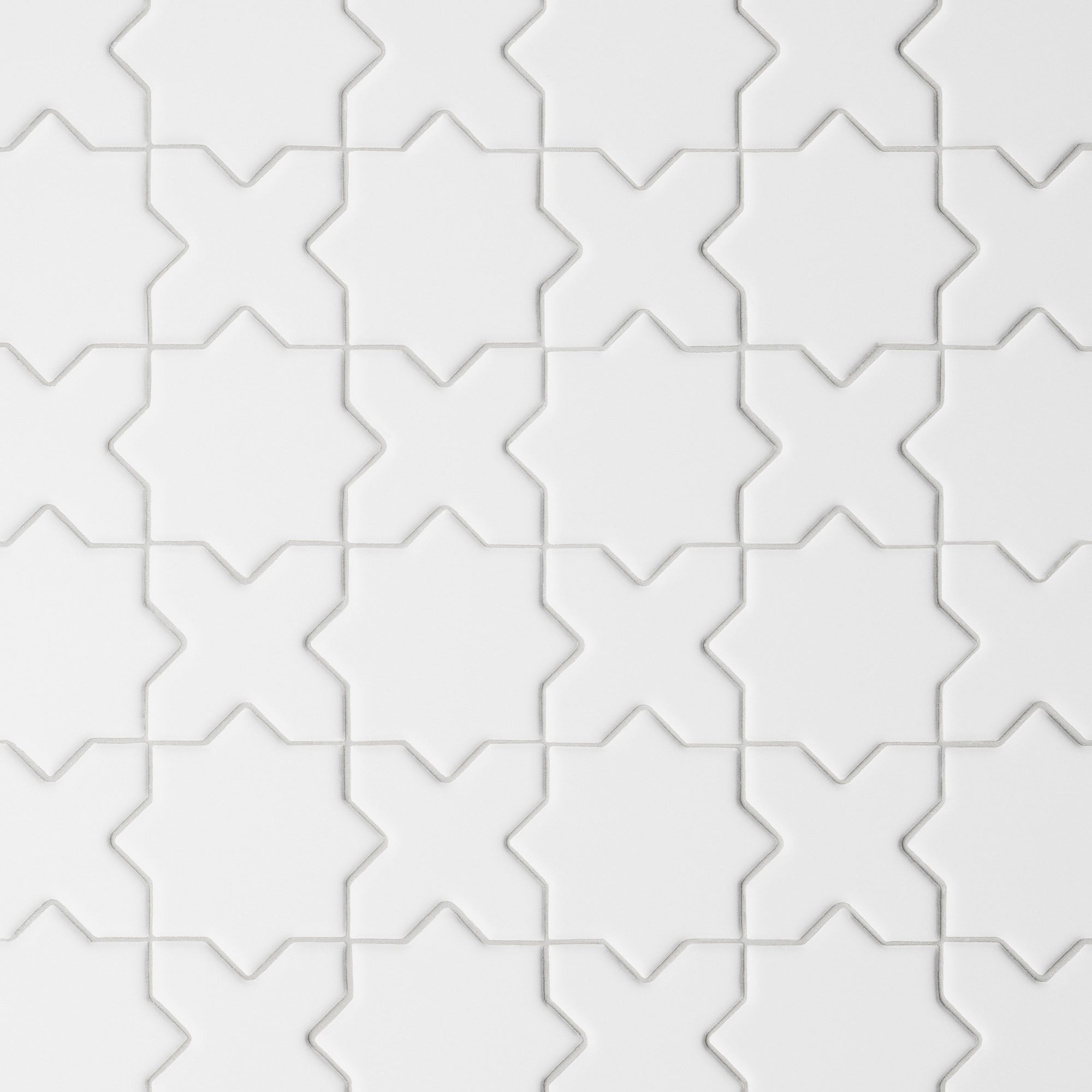 Bedrosians - Le Cafe 2" x 2" Cross and Star Matte Porcelain Mosaic - White