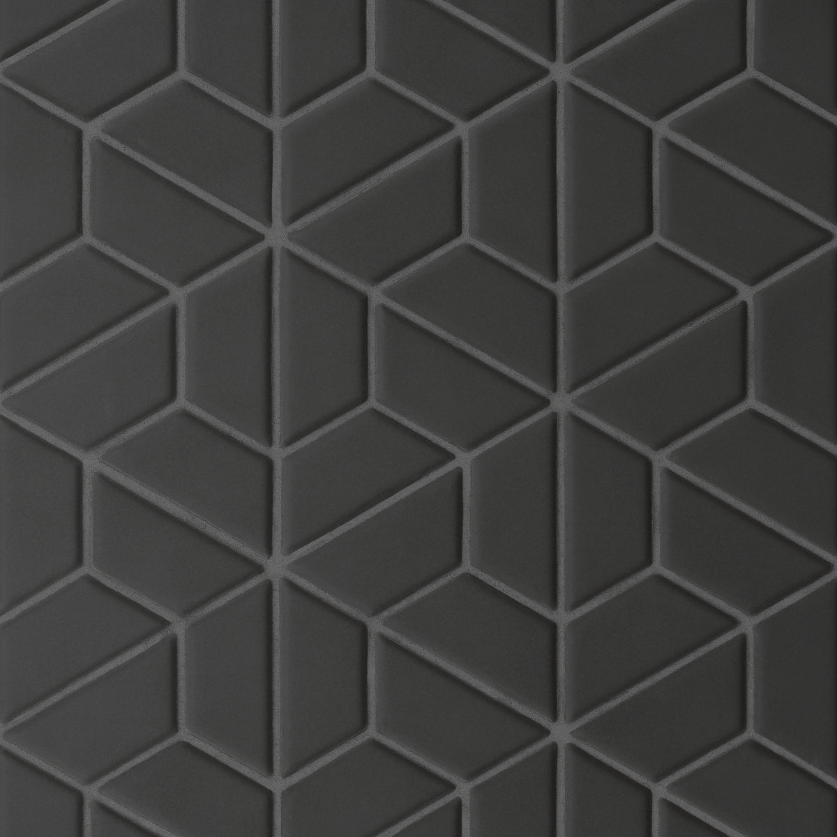 Bedrosians - Le Cafe 1&quot; x 2&quot; Half Hexagon Matte Porcelain Mosaic - Black