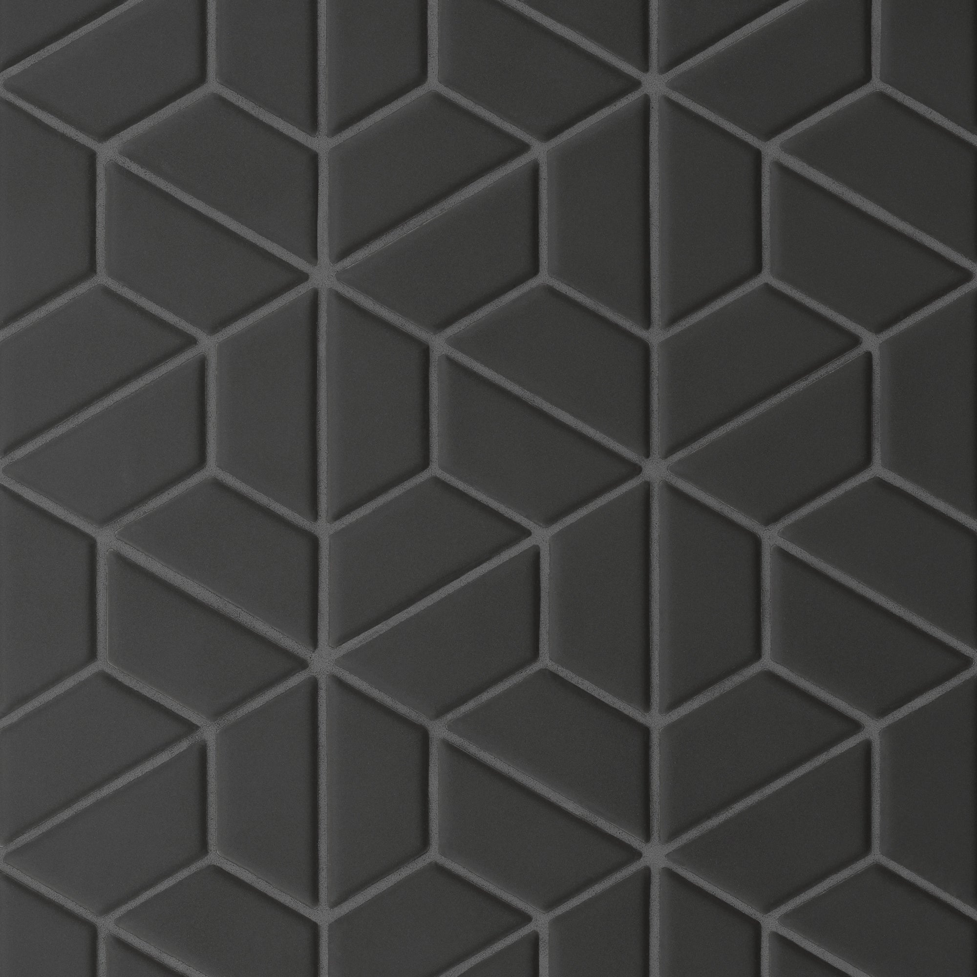 Bedrosians - Le Cafe 1" x 2" Half Hexagon Matte Porcelain Mosaic - Black
