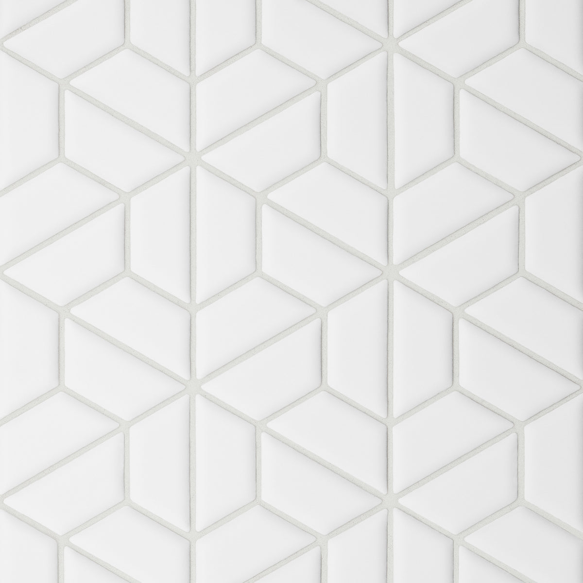 Bedrosians - Le Cafe 1&quot; x 2&quot; Half Hexagon Matte Porcelain Mosaic - White
