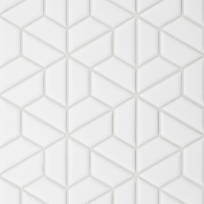 Bedrosians - Le Cafe 1" x 2" Half Hexagon Matte Porcelain Mosaic - White