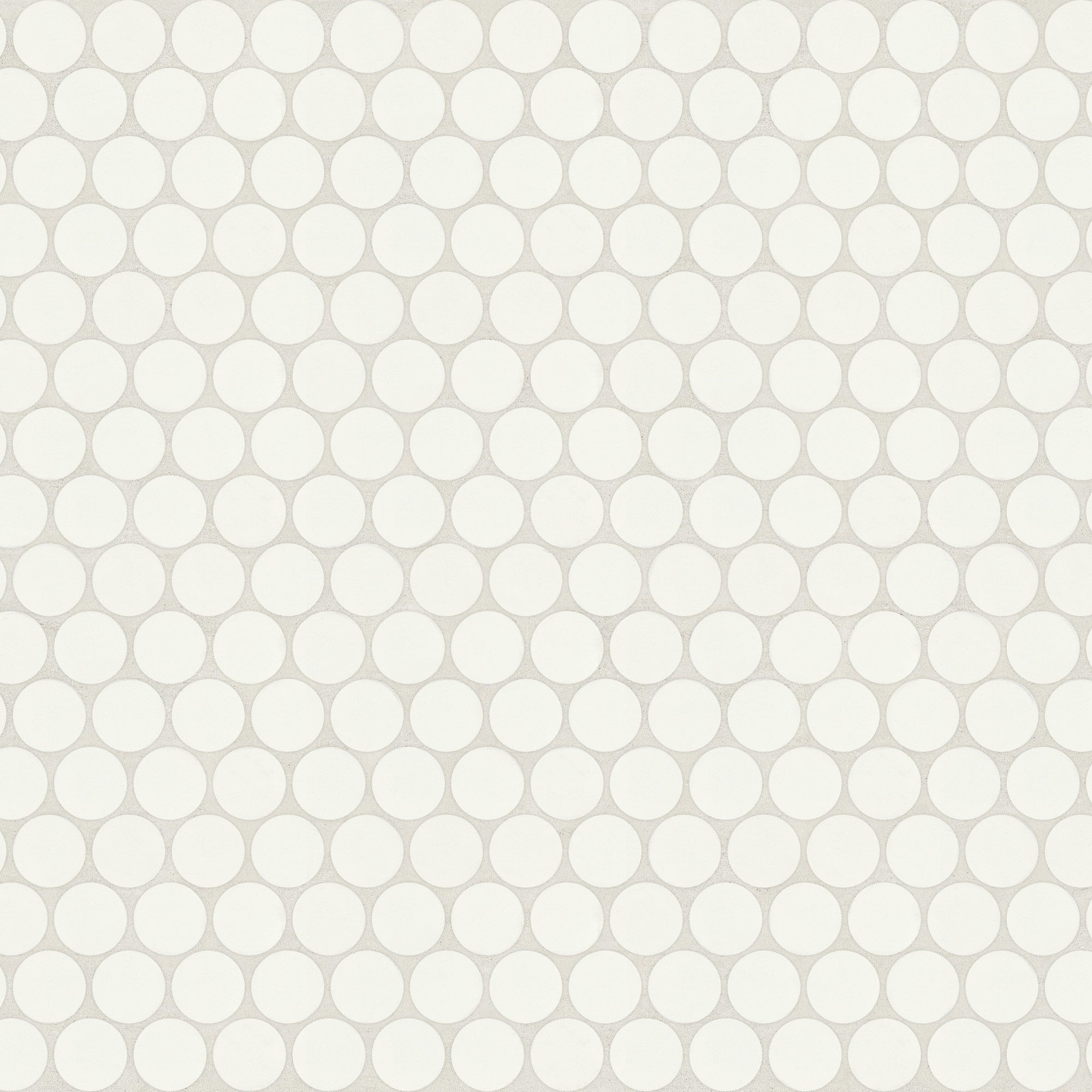 Bedrosians Tile & Stone - Marin - 3/4" Porcelain Penny Round Mosaic - Pearl White Matte