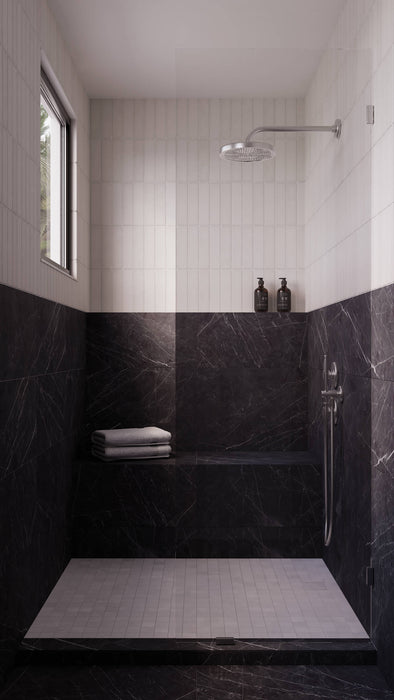 Bedrosians - Gemma 2" x 2" Honed Porcelain Mosaic Tile - Notte Installed