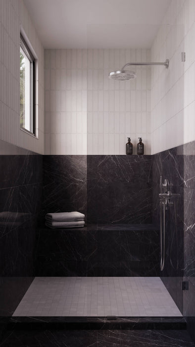 Bedrosians - Gemma 12" x 24" Honed Porcelain Field Tile - Notte InstalledBedrosians - Gemma 12" x 24" Polished Porcelain Field Tile - Notte Installed