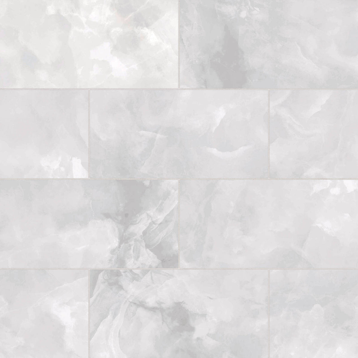 Bedrosians - Gemma 12&quot; x 24&quot; Polished Porcelain Field Tile - White Onyx