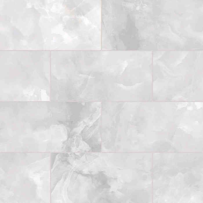 Bedrosians - Gemma 12" x 24" Polished Porcelain Field Tile - White Onyx