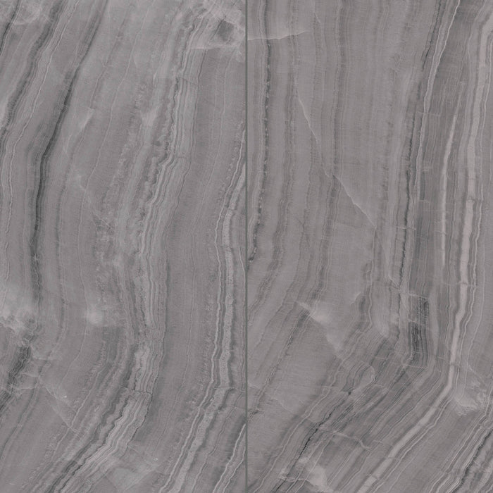 Bedrosians - Gemma 24" x 48" Polished Porcelain Field Tile - Grey Onyx
