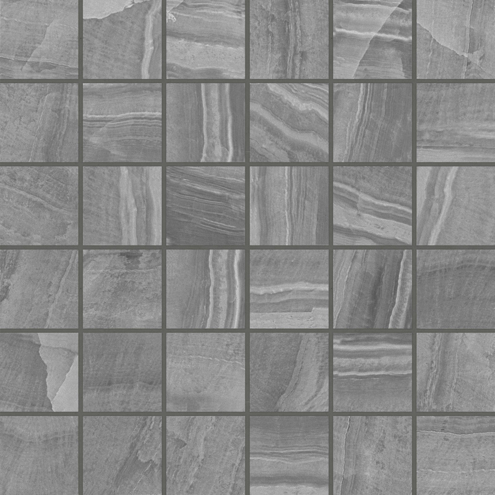 Bedrosians - Gemma 2" x 2" Honed Porcelain Mosaic Tile - Grey Onyx