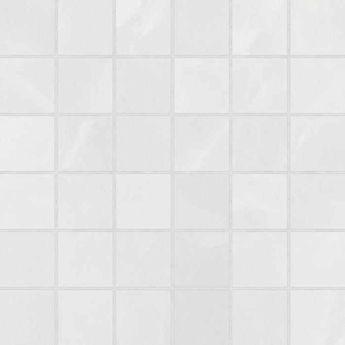 Bedrosians - Gemma 2" x 2" Honed Porcelain Mosaic Tile - White Onyx