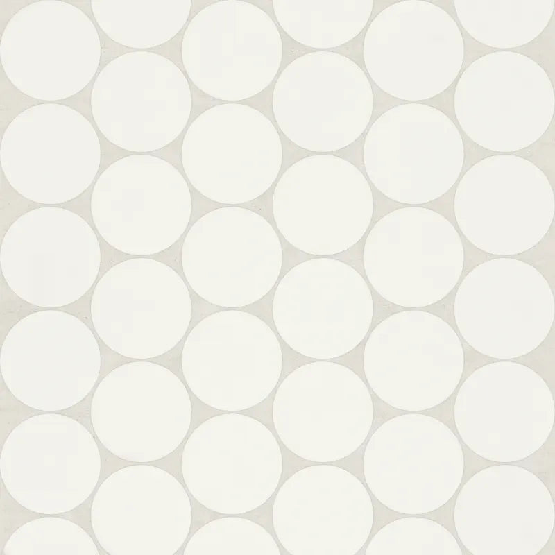 Bedrosians Tile &amp; Stone - Marin - 2&quot; Porcelain Penny Round Mosaic - Pearl White